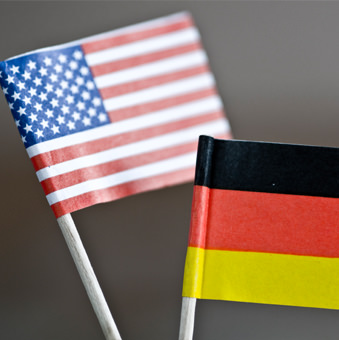 deutsche und amerikanische Flagge